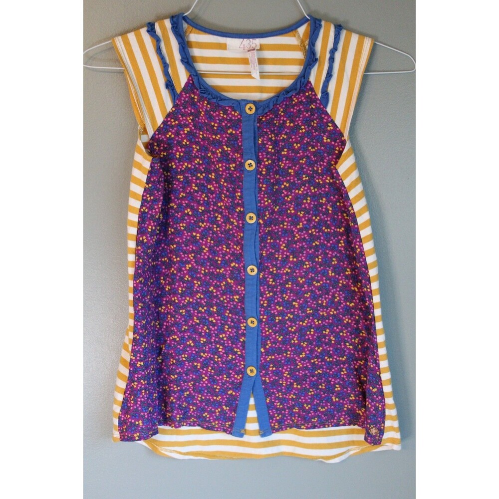 Matilda Jane "In a Daze" Stiped Floral Button Shirt Girls Size 12